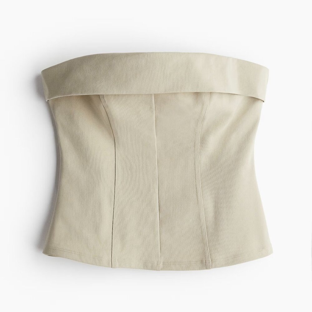 Strapless Foldover Bandeau top